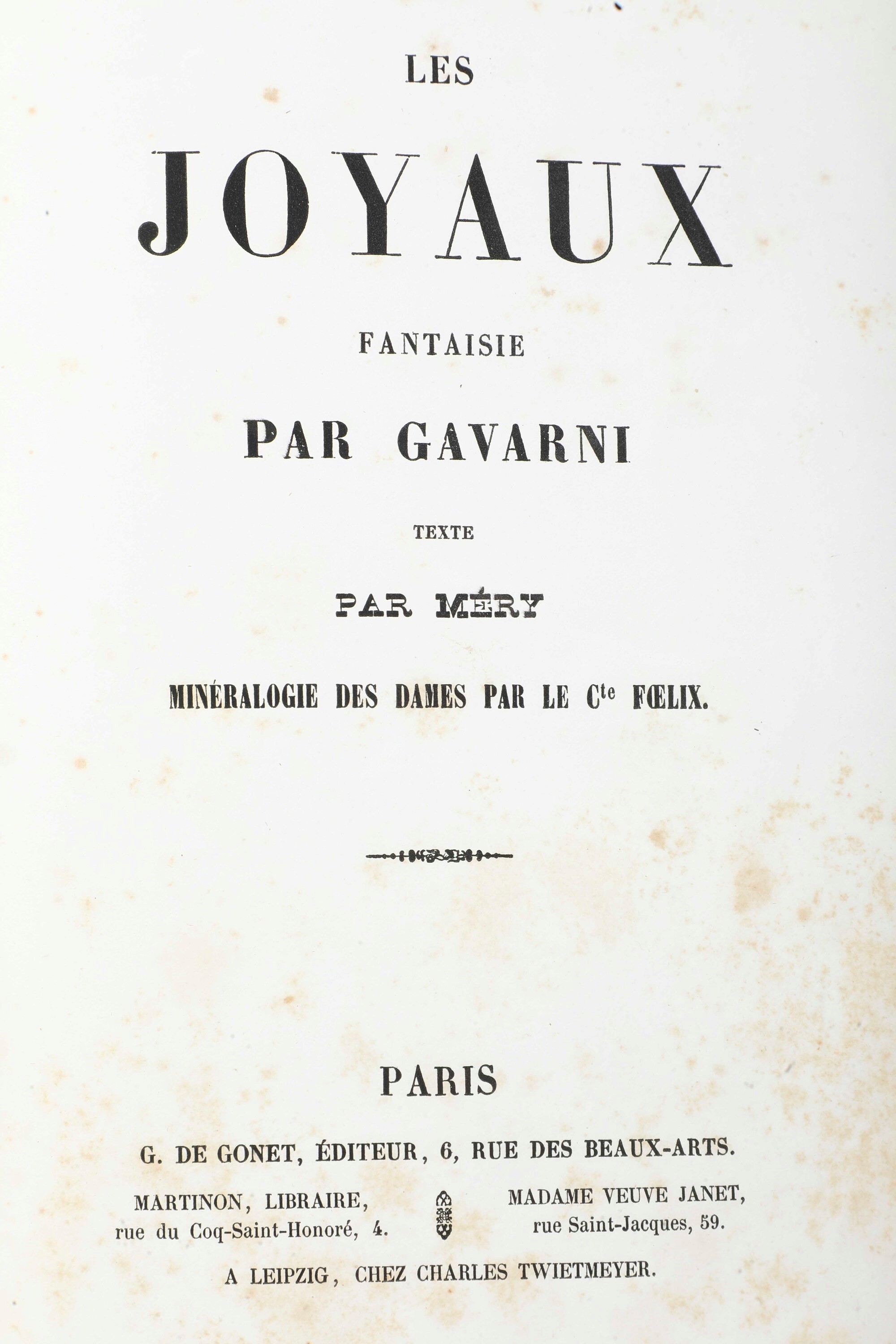 Méry Joseph (1797-1866) - Gavarni Paul (1804-1866) Perles Et Parures. Les Joyaux../les Parurespar...