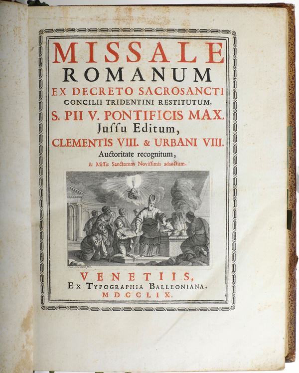 Messale Romanum.. Venetiis, ex Typographia Balleoniana, 1759