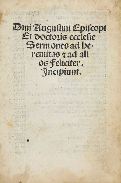 Hipponensis Aurelius Augustinus (354-430) Diui Augustini Episcopi Et Doctoris Ecclesie Sermones A...