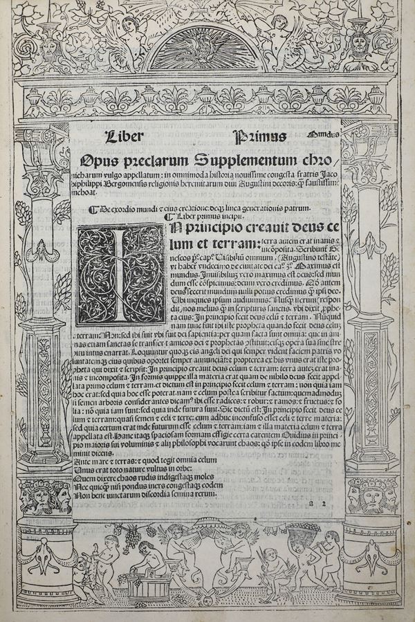 Bergomensis Jacobus Philippus (1434 - 1520) Supplementum Chronicarum  Venezia, Bernardinus Ricium da Novaria, 1492
