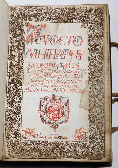 Manoscritto Cartaceo Datato 1621 in Octo Mathapghysucorum Artis..