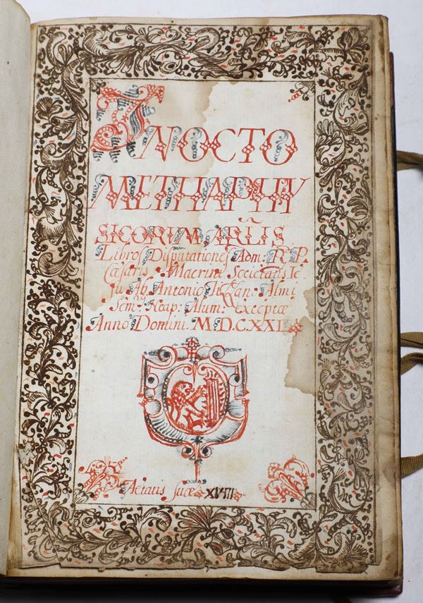 Manoscritto cartaceo datato 1621 In octo mathapghysucorum artis..