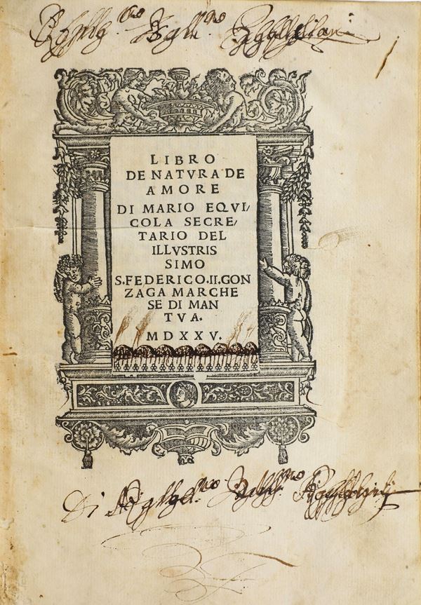Equicola Mario (1470-1525) Libro de natura de amore.. Venetia, Lorenzo Lorio da Portes, 1525