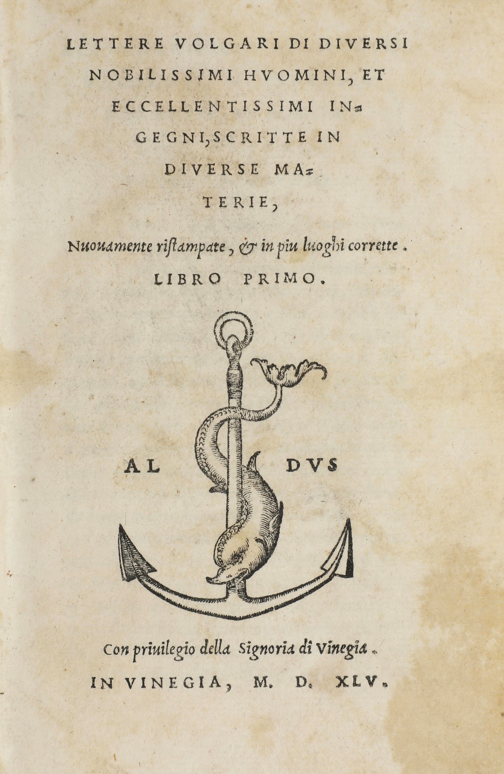 Manuzio Paolo Commentarius Pauli Manutii in Epistolas M. Tulii Ciceronis Ad M. Iunium Brutum, Ven...