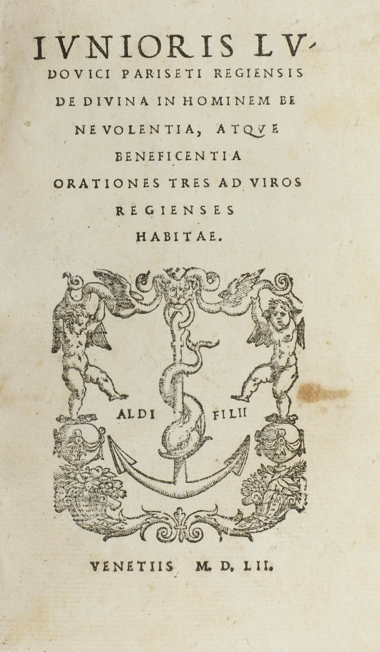 Manuzio Paolo Commentarius Pauli Manutii in Epistolas M. Tulii Ciceronis Ad M. Iunium Brutum, Ven...