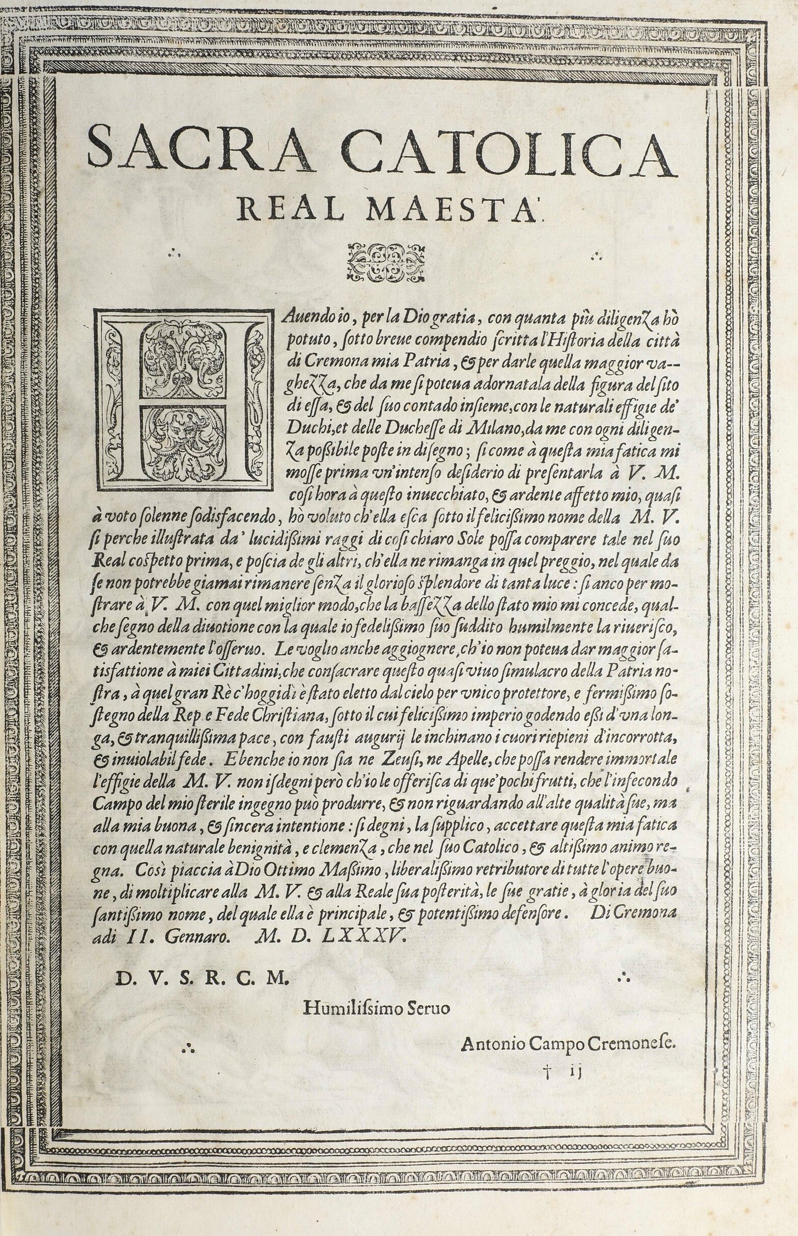 Campi Antonio (1524-1587) Cremona Fedelissima Città Et Nobilissima Colonia De Romani Rappresentat...