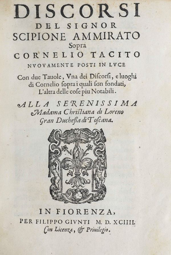 Ammirato Scipione (1531-1600) In Fiorenza, per Filippo Giunti, 1594
