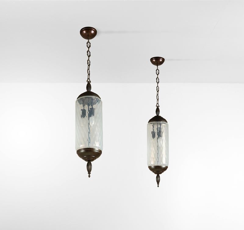 Due lampade a sospensione.  - Auction Design - Cambi Casa d'Aste