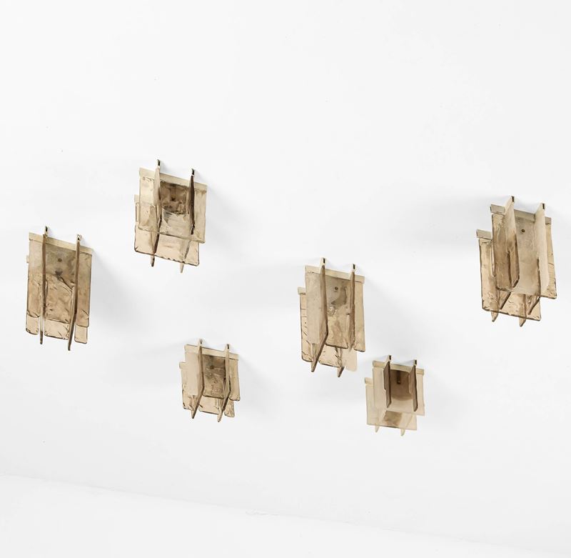 Carlo Nason : Set di tre plafoniere grandi e tre piccole.  - Auction Design - Cambi Casa d'Aste