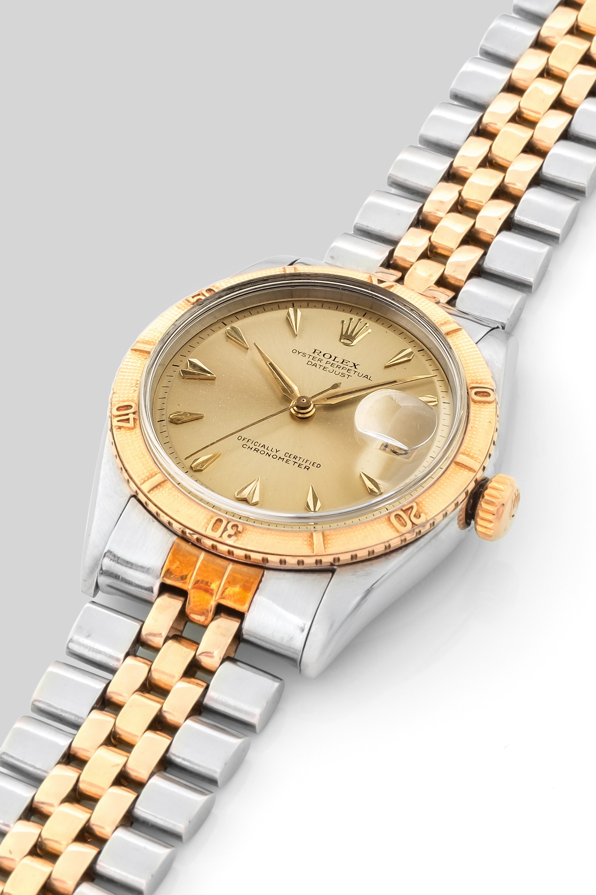 Rolex - Datejust Ovettone Ref 6309 Acciaio ed Oro con Indici a Cuore, Circa 1955