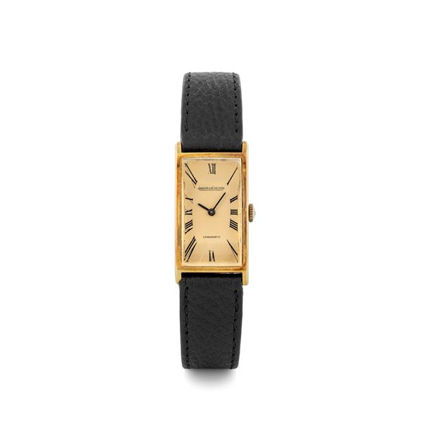 Voguematic Lady in oro giallo 18k, carica manuale quadrante champagne numeri Romani, circa 1940