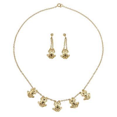 Demi-parure Collana ed Orecchini "rane", Capello