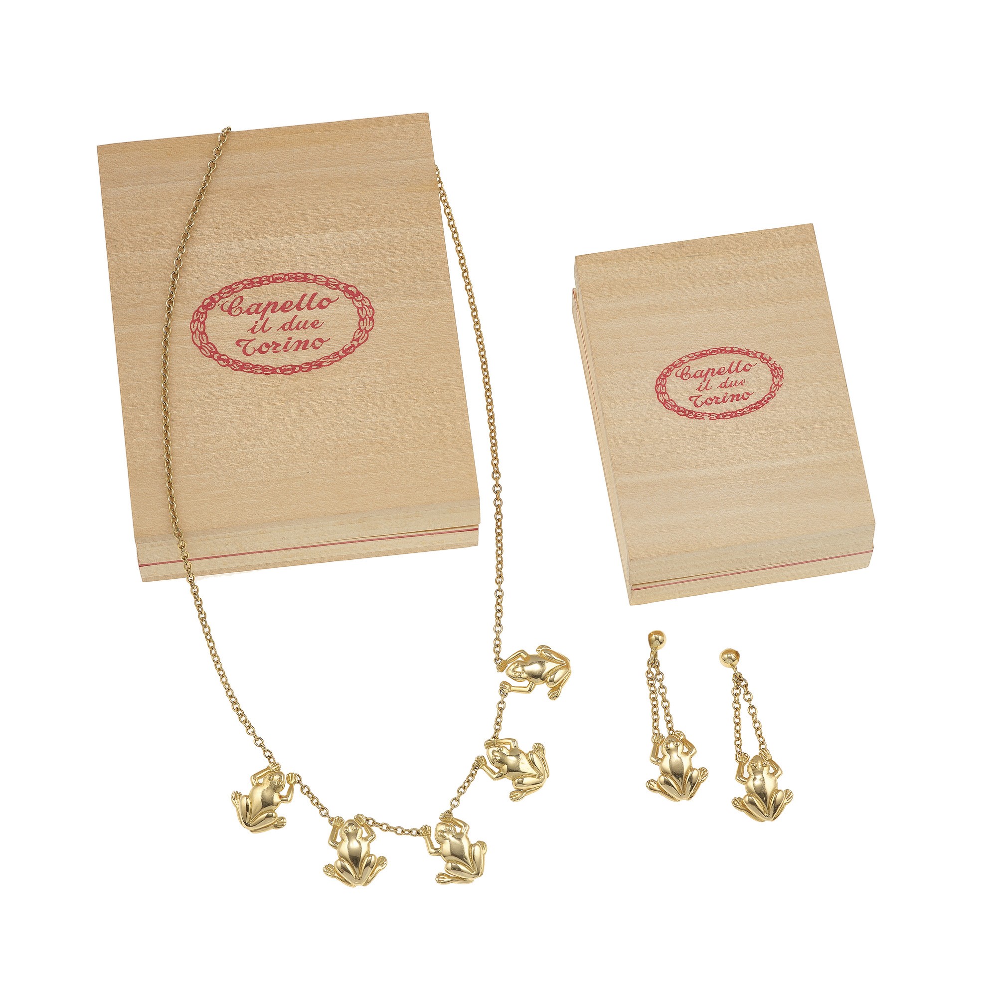 Demi-parure Collana ed Orecchini "rane", Capello
