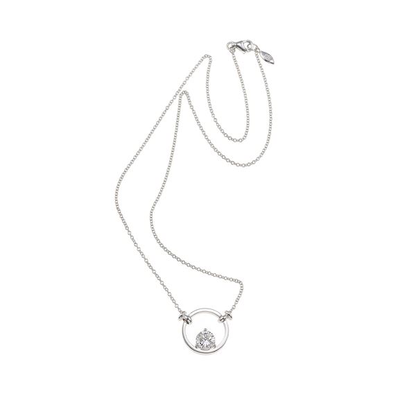 Brilliant-cut diamond and gold pendant