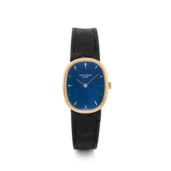 Patek Philippe - Ellipse Lady ref 4226J in 18k yellow gold, Blue Soleil dial, manual winding, circa 1980