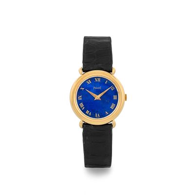 Classique Lady Ref 9040 in Oro Giallo 18k, Quadrante Lapislazzuli Numeri Romani, Circa 1980