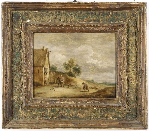 Paesaggio con figure di contadini