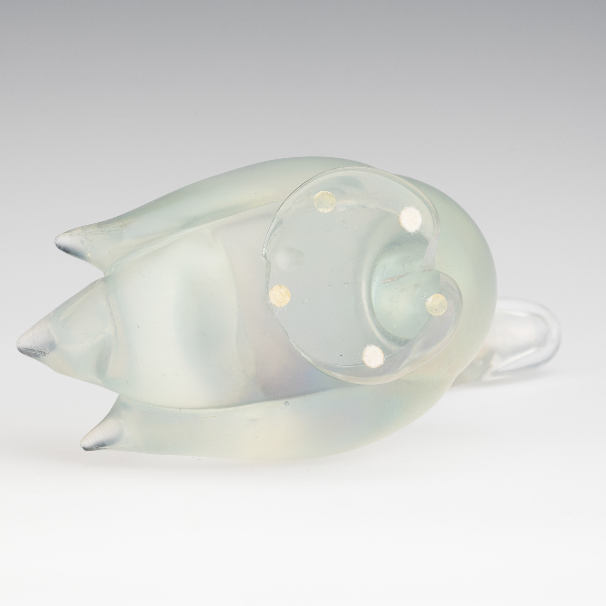 Murano (ca. 1940), Soprammobile a forma di papera in vetro iridescente pesante