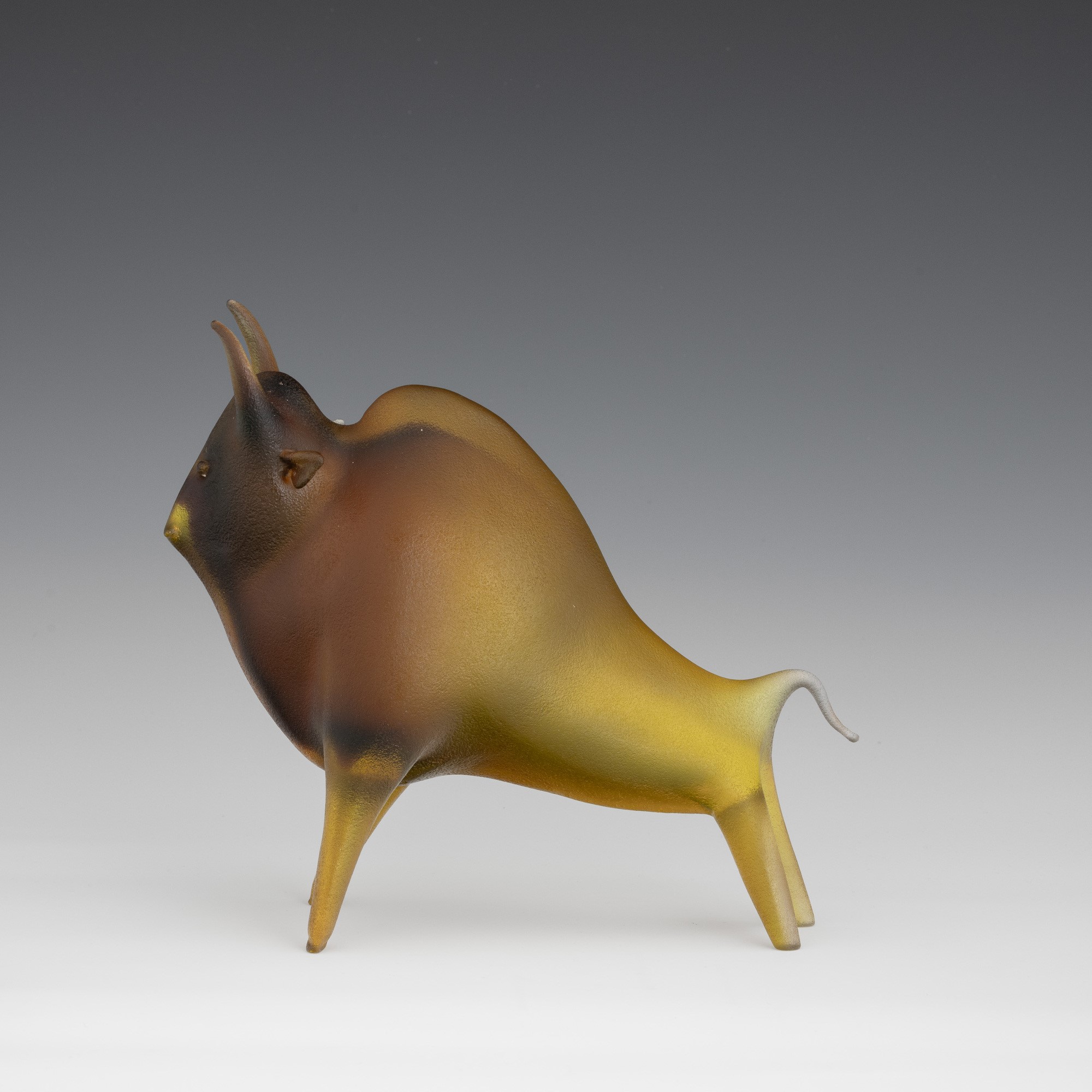 Cenedese, Bisonte in vetro modellato a caldo (Murano, 1960 ca.)