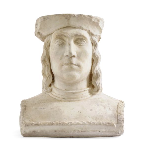 Scultore rinascimentale italiano del XVI secolo Ritratto virile, Cristoforo Colombo (?)