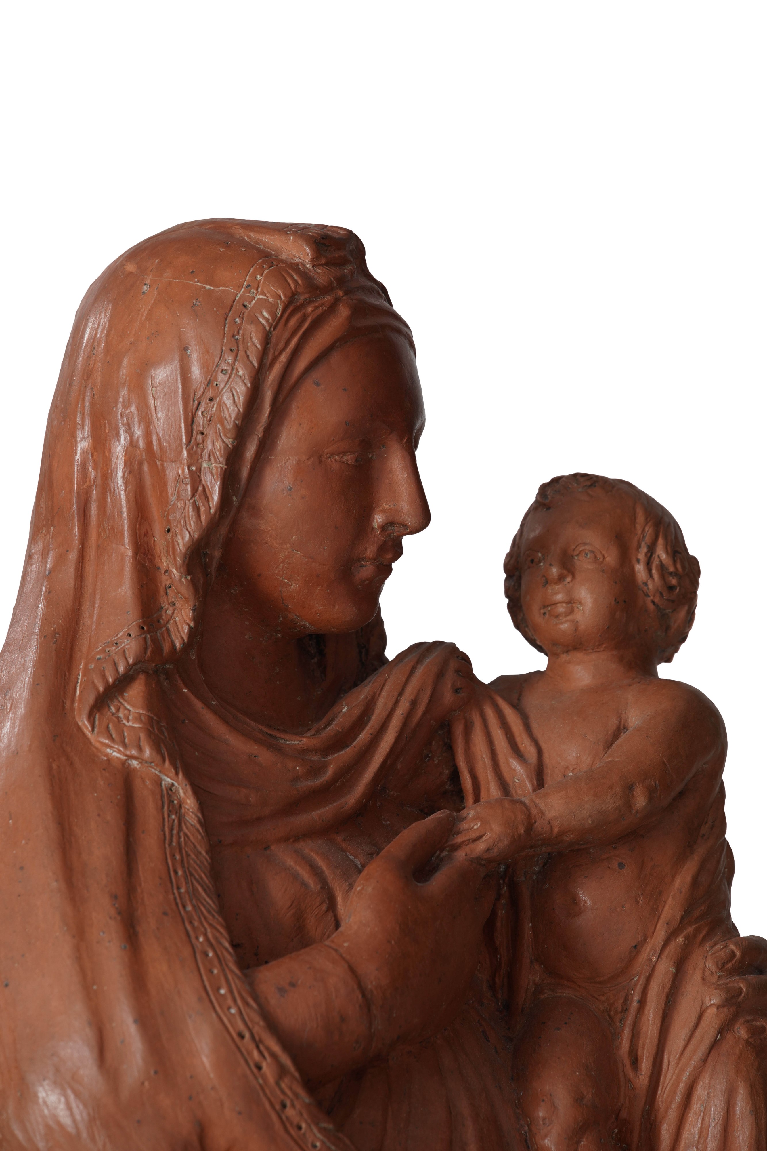 Madonna in Trono Col Bambino. Plasticatore Lombardo Attivo nella Seconda Metà del XV Secolo. Giov...