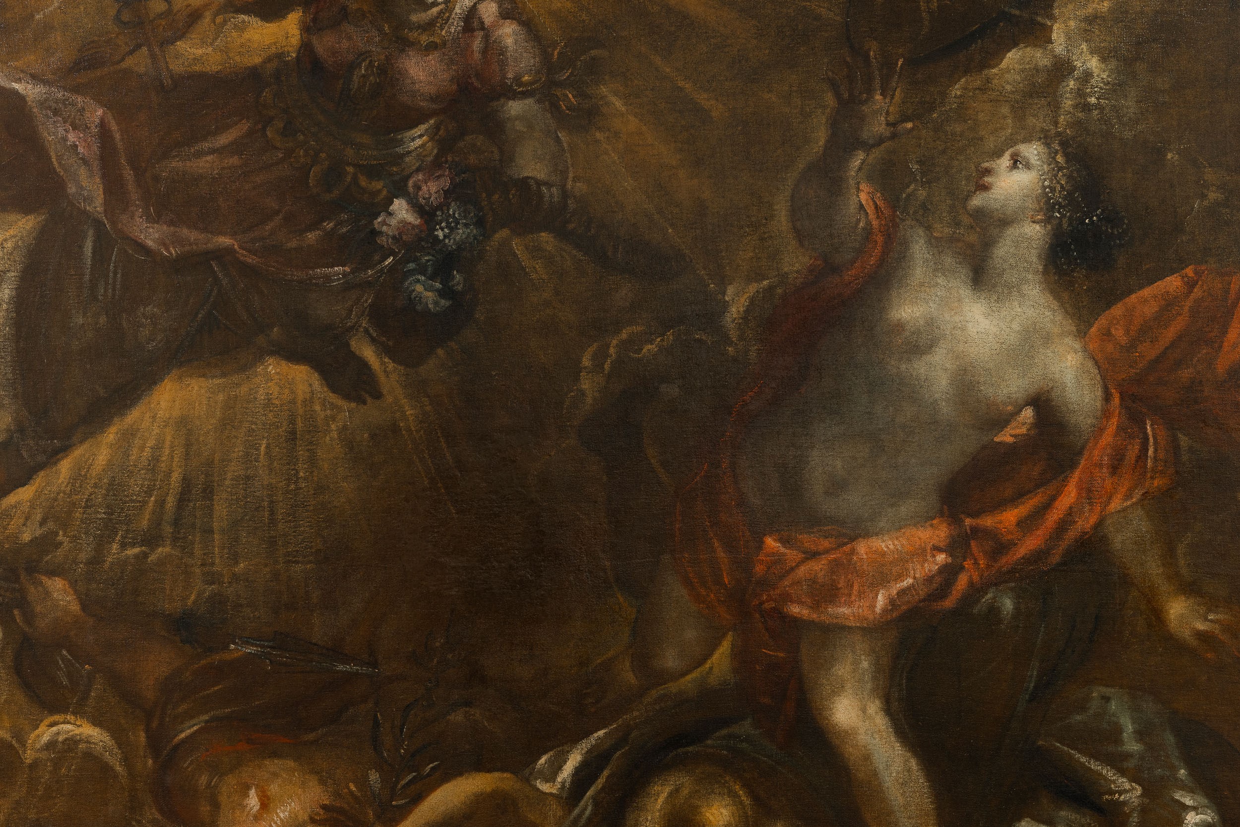 Jacopo Robusti Detto Tintoretto (1519 Venezia-1594 Venezia) e Aiuti la Virtù che Fustiga il Vizio