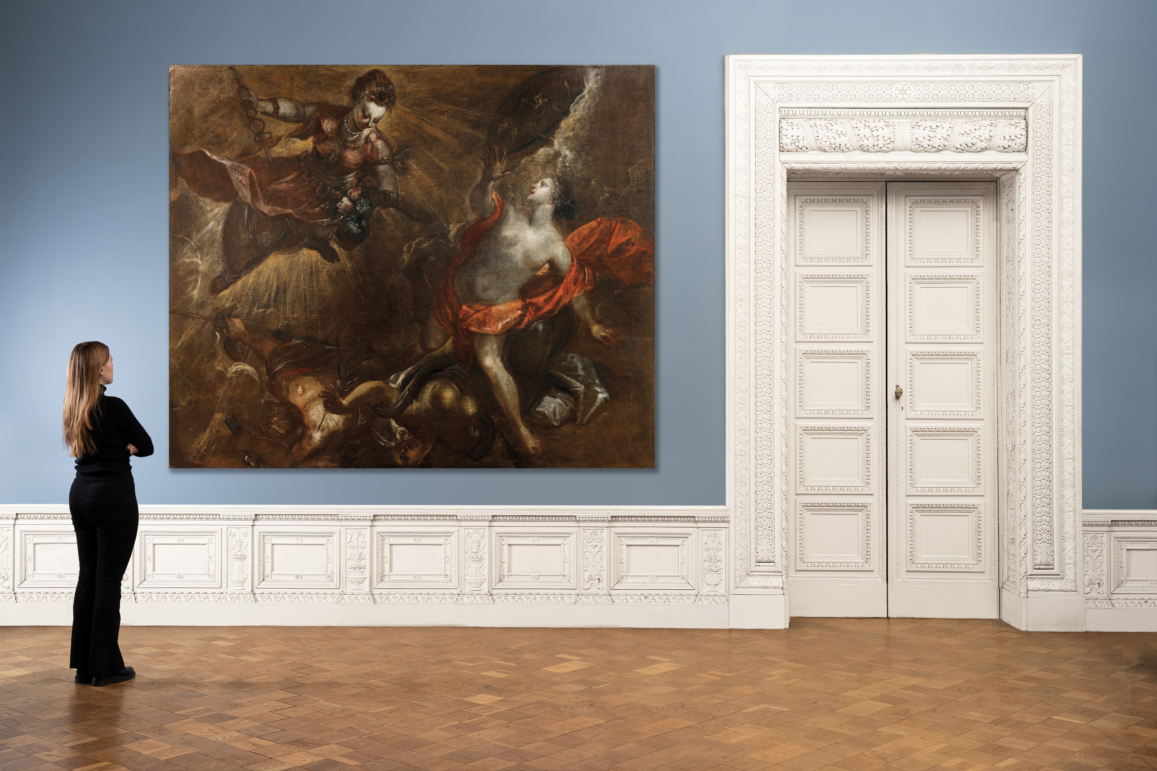 Jacopo Robusti Detto Tintoretto (1519 Venezia-1594 Venezia) e Aiuti la Virtù che Fustiga il Vizio