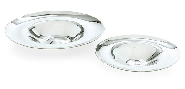 Due coppe centrotavola. Manifattura San Lorenzo. Afra e Tobia Scarpa. Milano XX secolo