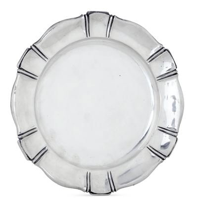 Genazzi (argentiere milanese), Svuotatasche Art Deco in argento fuso e sbalzato con bollo fascio ...