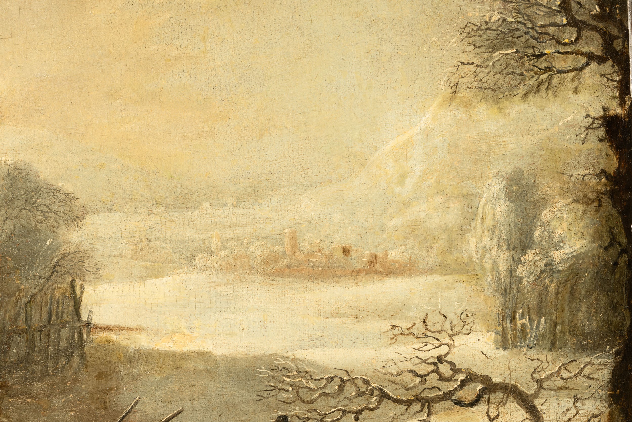 Sinibaldo Scorza - Paesaggio Innevato con Cacciatori