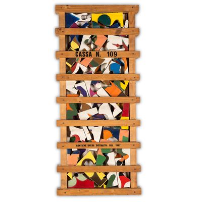 Cassetta di legno, pittura su legno, 1967