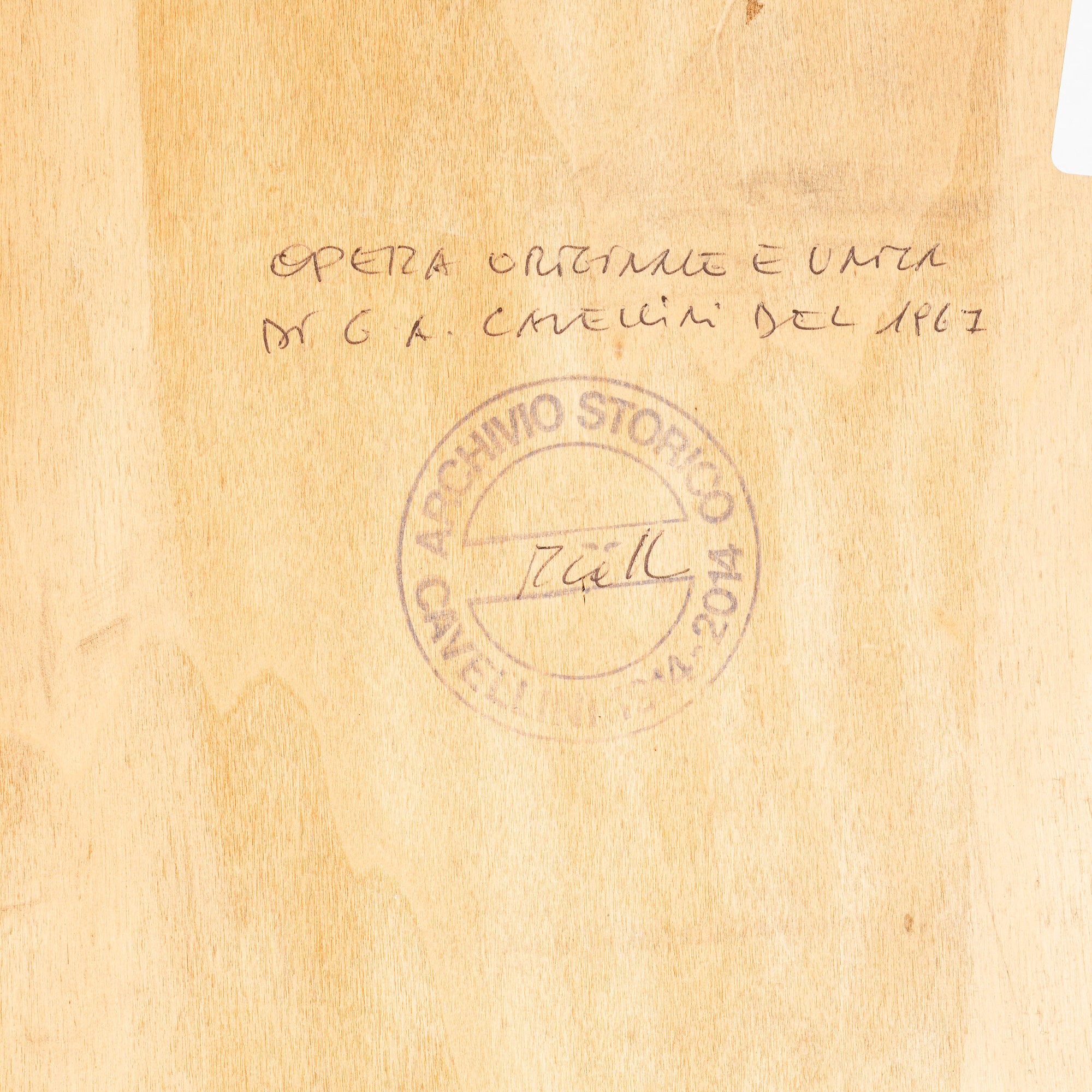 Guglielmo Achille Cavellini - Cassetta di legno, pittura su legno, 1967