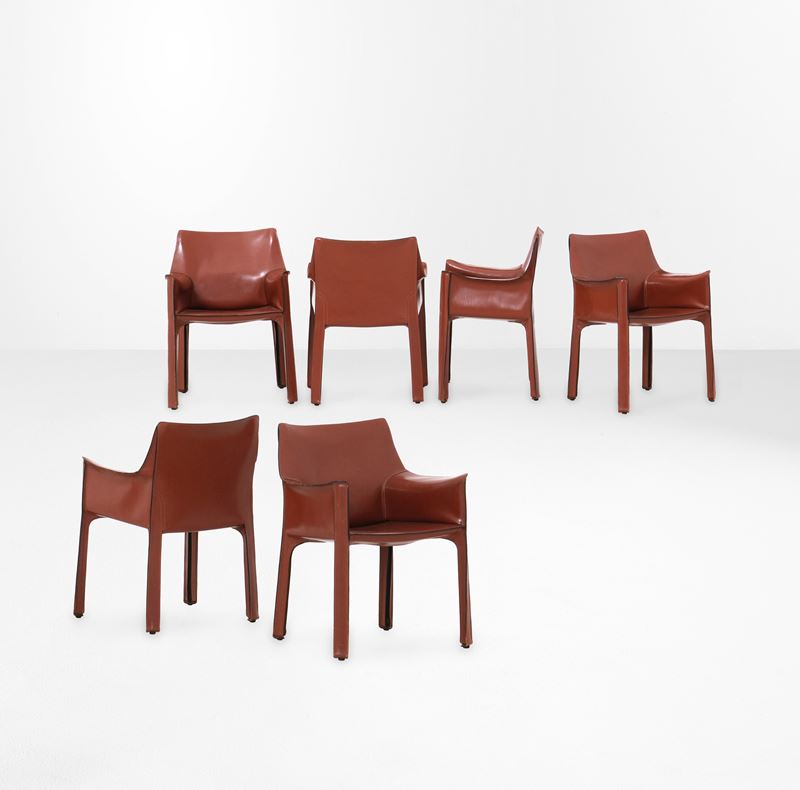 Mario Bellini : Sei poltroncine mod. Cab 413.  - Auction Design - Cambi Casa d'Aste