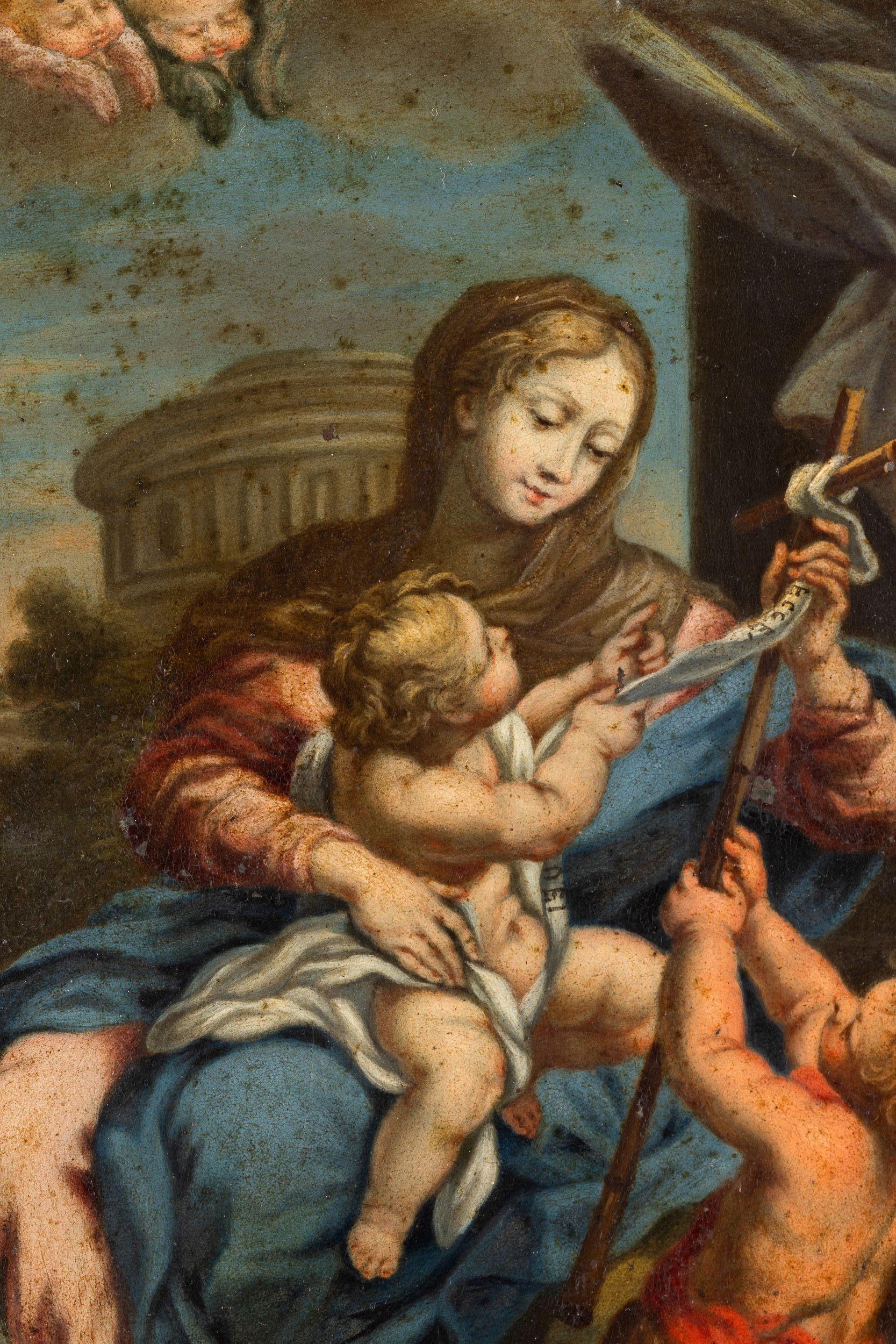 Scuola Romana del XVIII Secolo Madonna con Bambino e San Giovannino