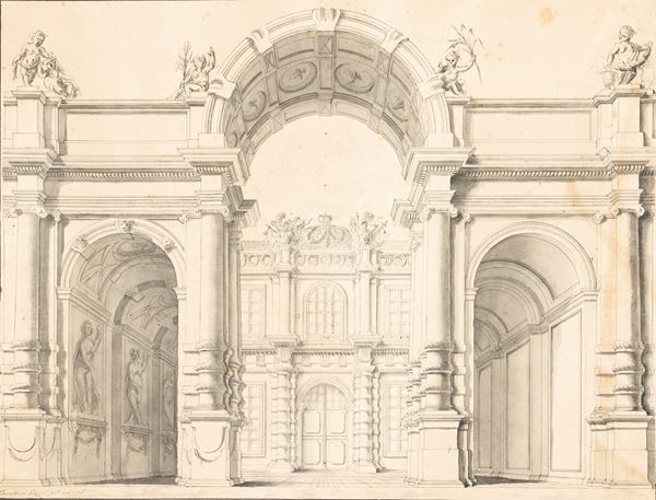 Scuola del XVIII secolo Prospetto architettonico