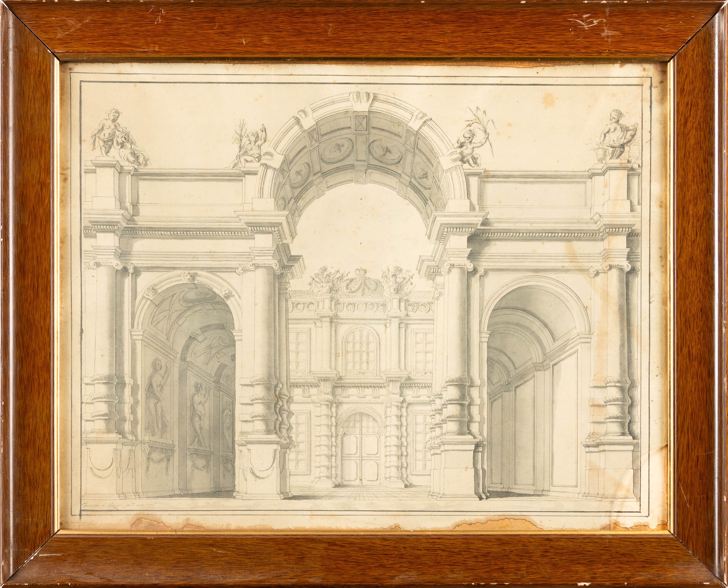 Scuola del XVIII secolo Prospetto architettonico