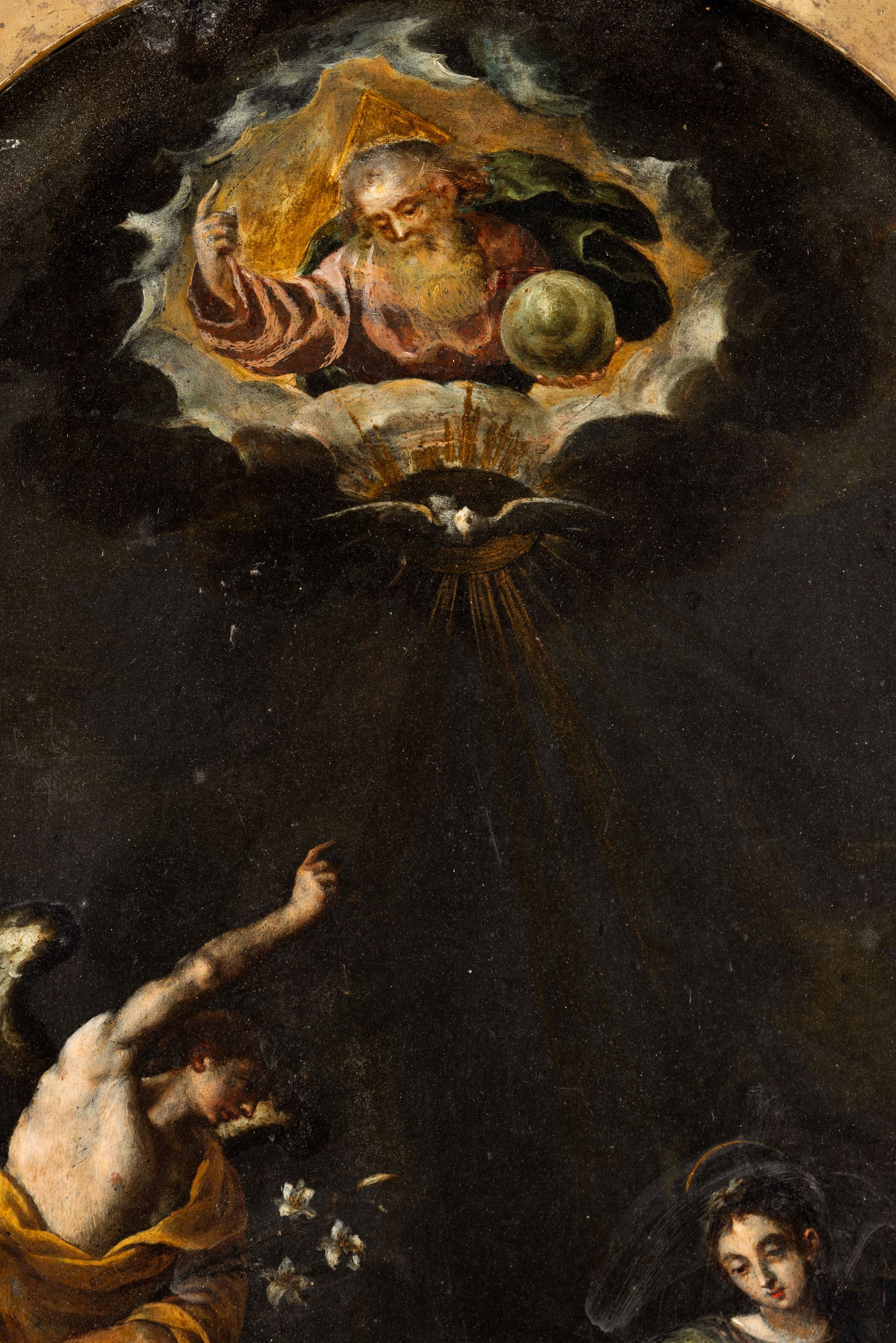 Scuola Veronese del XVII Secolo Annunciazione con i Santi Francesco e Carlo Borromeo
