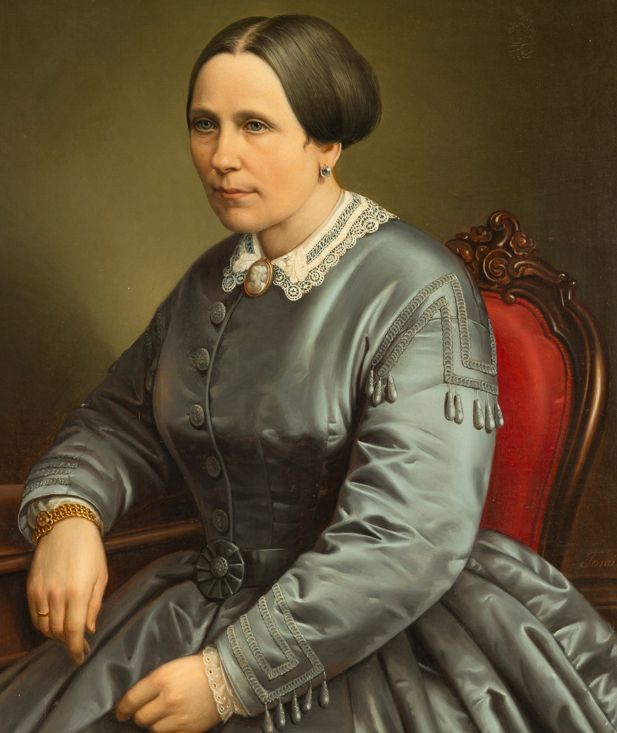 Alfredo Tominz - Ritratto di gentildonna alla scrivania