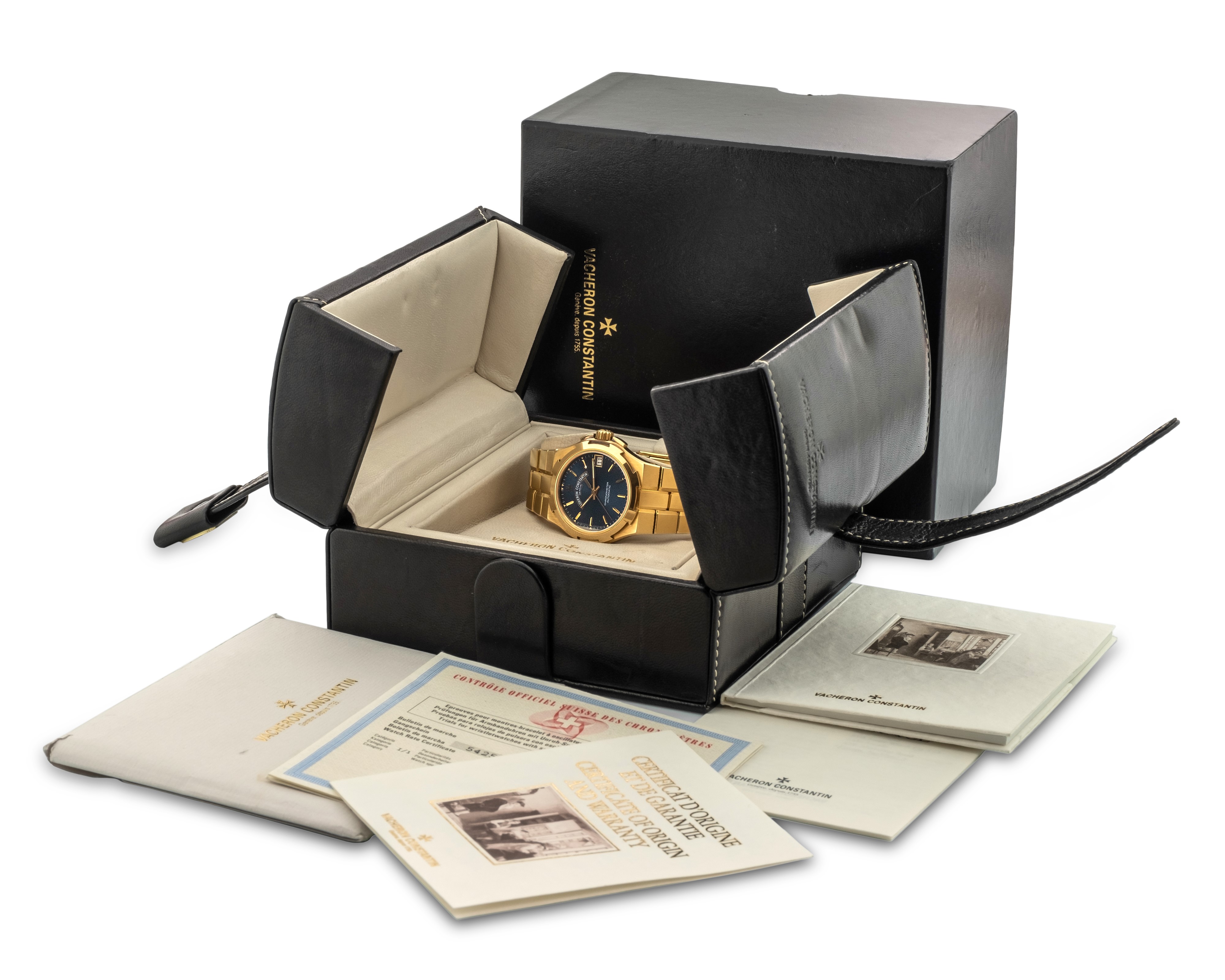 Vacheron & Constantin - Overseas Ref 42050 in Oro Giallo con Scatola e Garanzia, Quadrante Blu So...