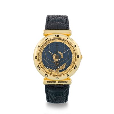 Planetarium Copernicus Ref 821-22 in Oro Giallo con Quadrante Astronomico, Circa 1989