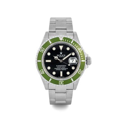 Submariner Ghiera Verde Ref 16610lv in Acciaio, con Garanzia Originale, Circa 2005