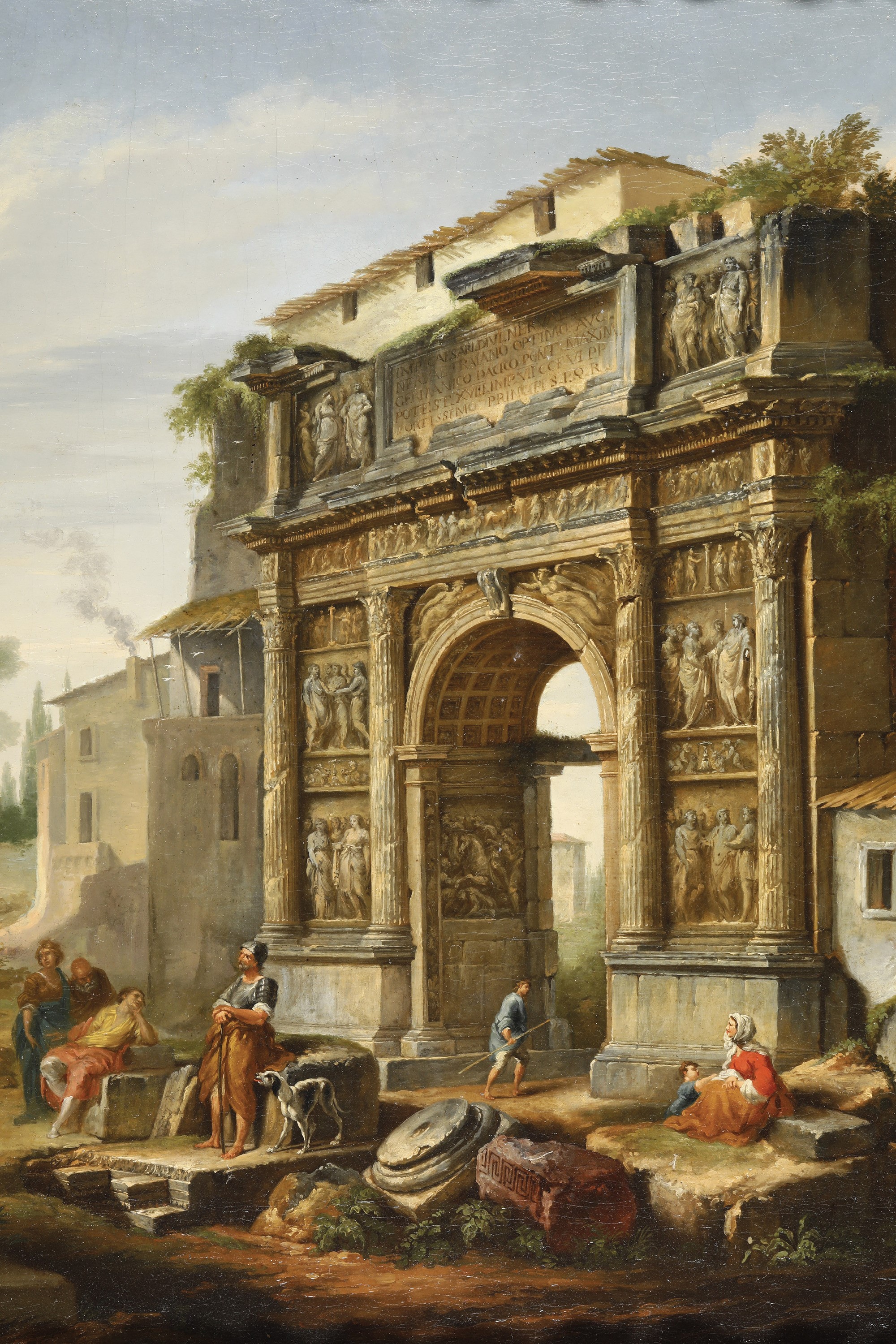 Giovanni Paolo Panini - Capriccio con Rovine Romane e Figure di Contadini