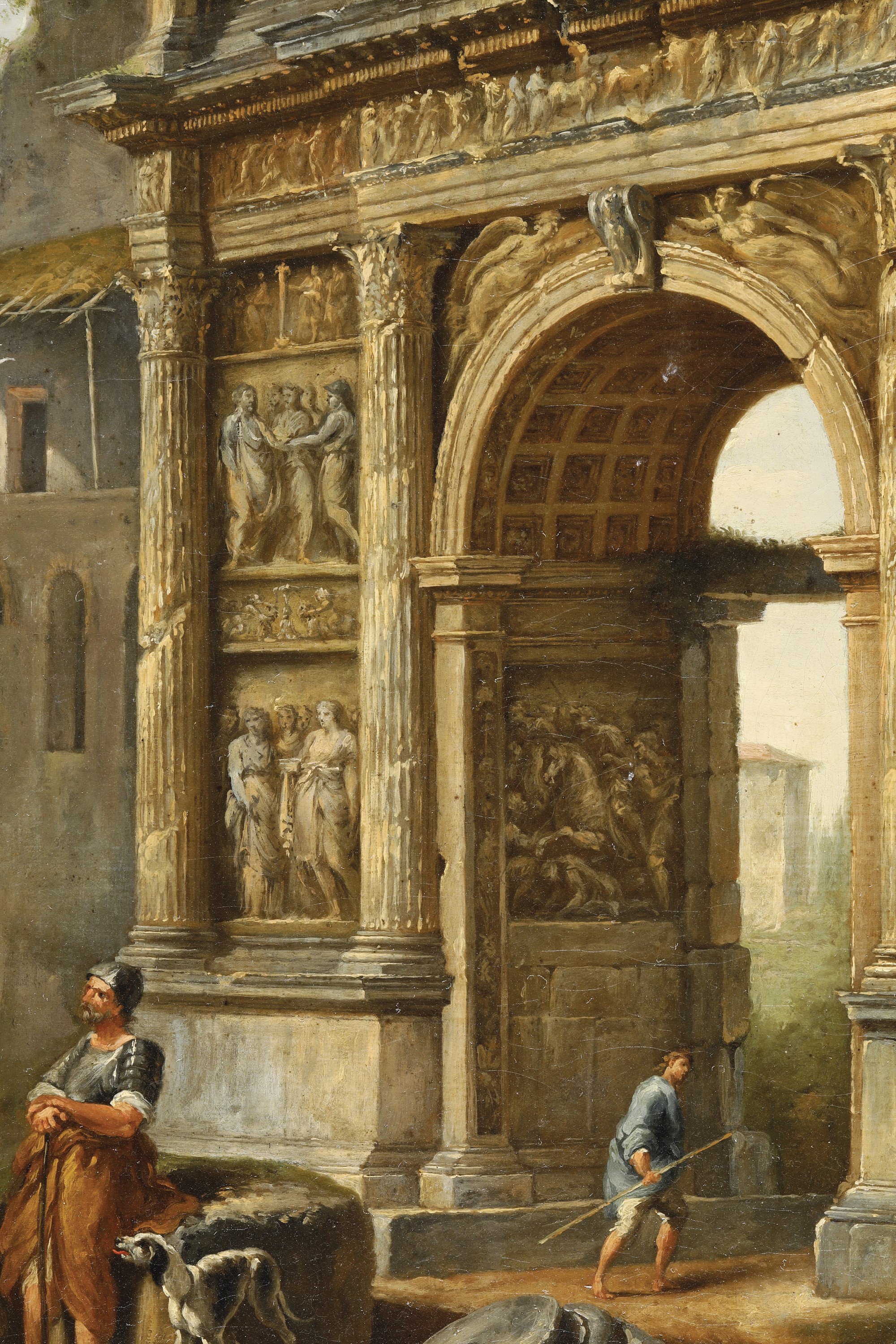 Giovanni Paolo Panini - Capriccio con Rovine Romane e Figure di Contadini