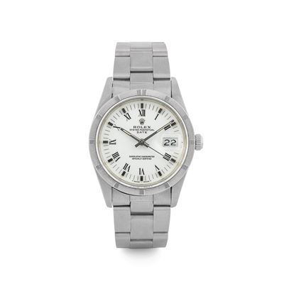 Oyster Perpetual Date Ref 15010 in Acciaio Quadrante Bianco Numeri Romani, Circa 1988