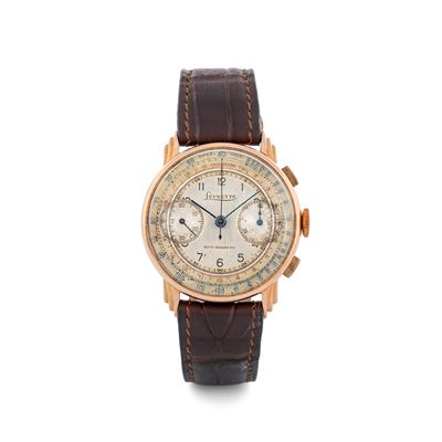 Chrono Antimagnetico "anse a Gradino" in Oro Rosa 18k, Quadrante Bitonale Due Contatori, Circa 19...
