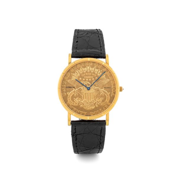 Corum Liberty Head "20 Dollars" in oro giallo 18k movimento al quarzo, circa 1970
