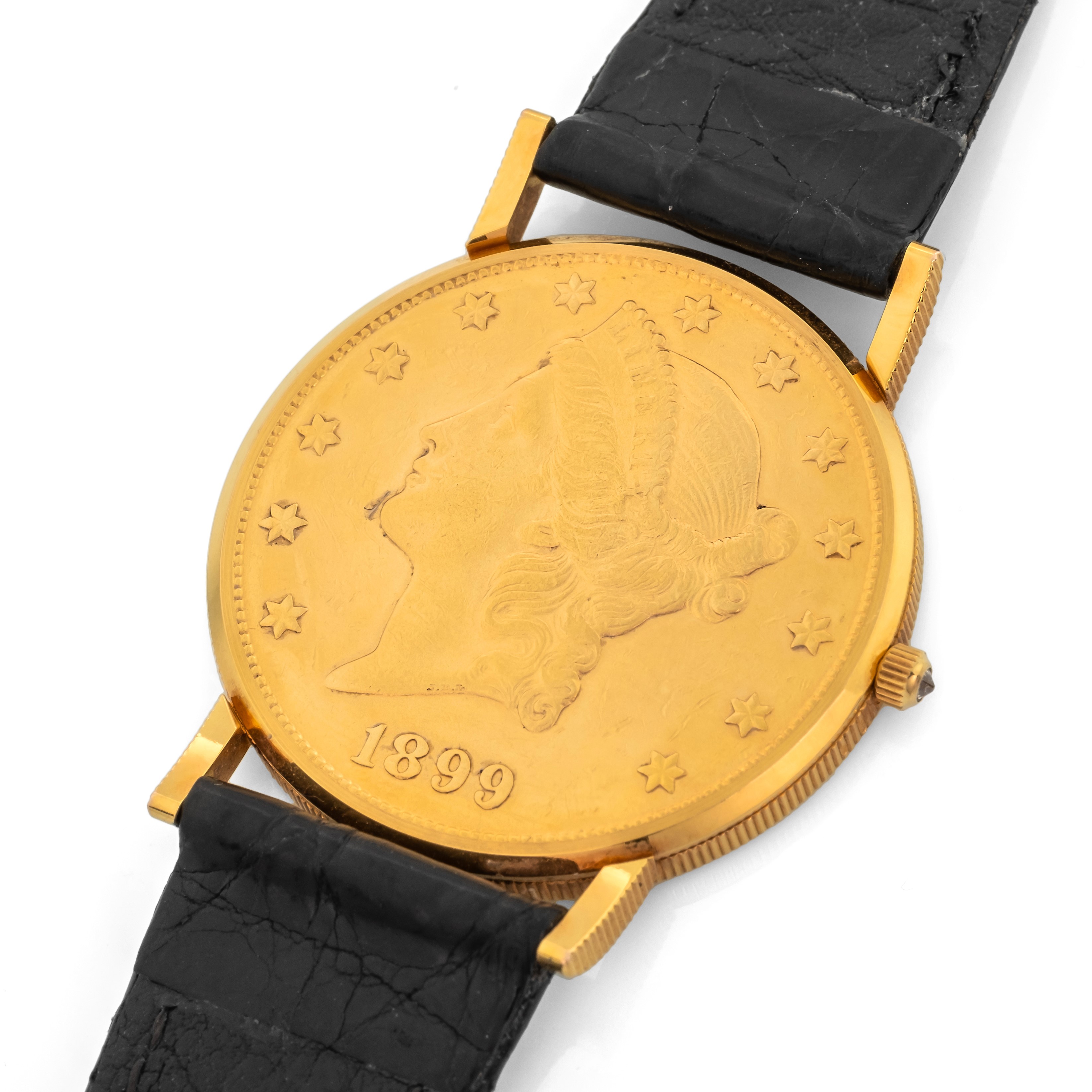 Corum Liberty Head "20 Dollars" in Oro Giallo 18k Movimento al Quarzo, Circa 1970
