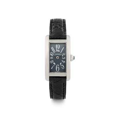Tank Americaine Lady Ref 1713 in Oro Bianco 18k, Quadrante Grigio Guillochè con Numeri Esplosi, C...