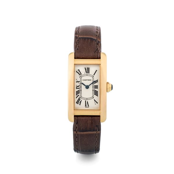 Cartier - Tank Americaine Lady ref 1710 in 18k yellow gold, Roman numerals, quartz movement, circa 2000