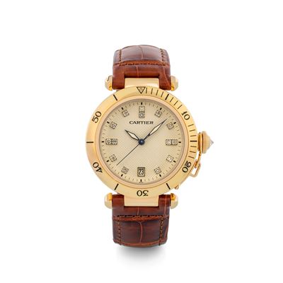 Pasha Ref 1027 in Oro Giallo, Quadrante con Diamanti, Carica Automatica, Circa 1980